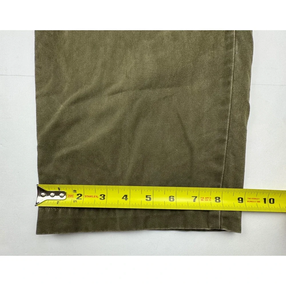 Polo Ralph Lauren Chino Pants 32x30 Olive Green Cotton Pleated Classic Preppy